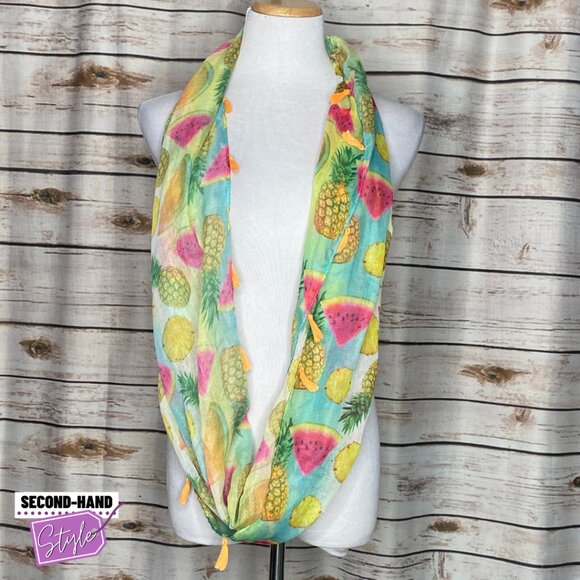 Fruity Infinity Scarf with Tassels - Picture 2 of 2